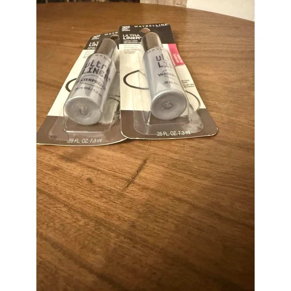 2 Maybelline Ultra Liner Liquid Liner #302 Dark Brown .25 Oz. Each